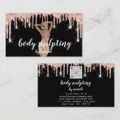 Lichaamsrook Logo Glitter drukt QR op Visitekaartje (Voorkant / Achterkant)