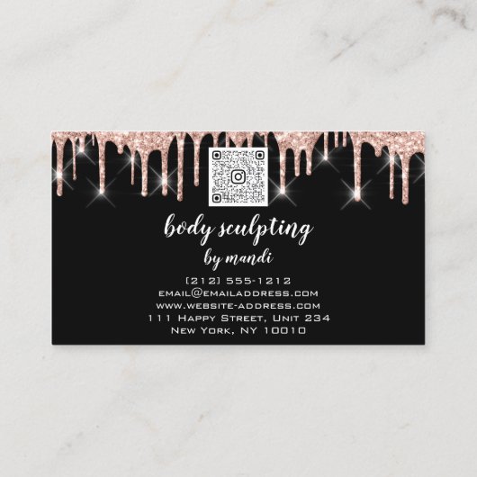 Lichaamsrook Logo Glitter drukt QR op Visitekaartje (Achterkant)