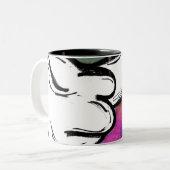 Lichaamsschets Mok met tweetone koffie (Voorkant links)