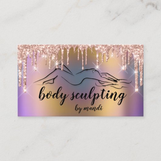 Lichaamsslingerend prachtig Logo Glitter Drift Hol Visitekaartje (Voorkant)