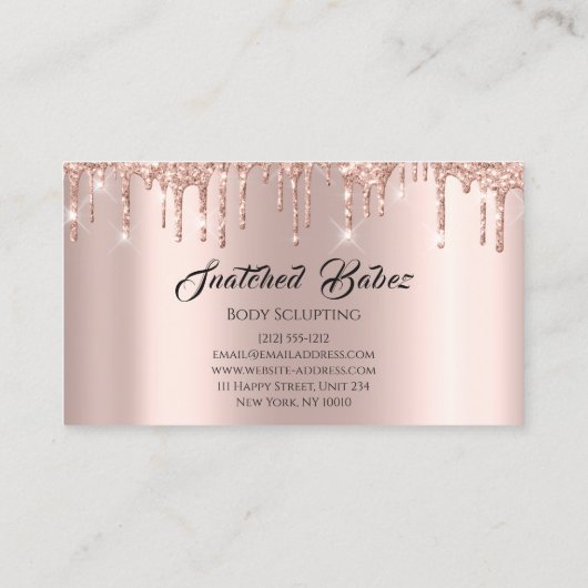 Lichaamsslopende schoonheidsriemen voor het bloedb visitekaartje (Achterkant)