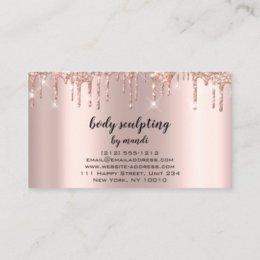 Lichaamsslopende schoonheidsriemen voor Logo Visitekaartje (Achterkant)