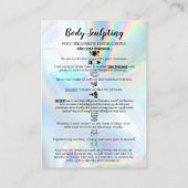 Lichaamsspiegel vóór/na behandeling Faux holografi Visitekaartje (Achterkant)