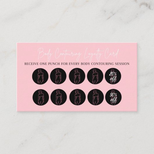 Lichaamsverzorger Loyalty Kaart Visitekaartje (Voorkant)