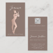 Lichaamsvorm Sculpting QR Code Logo Blush Roos Visitekaartje (Voorkant / Achterkant)