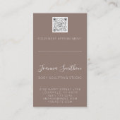 Lichaamsvorm Sculpting QR Code Logo Blush Roos Visitekaartje (Achterkant)