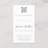 Lichaamsvorm Sculpting QR Code Logo Zwart Roos Visitekaartje (Achterkant)