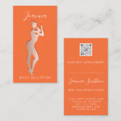 Lichaamsvormend Sculpting QR Code Logo Sinaasappel Visitekaartje (Voorkant / Achterkant)