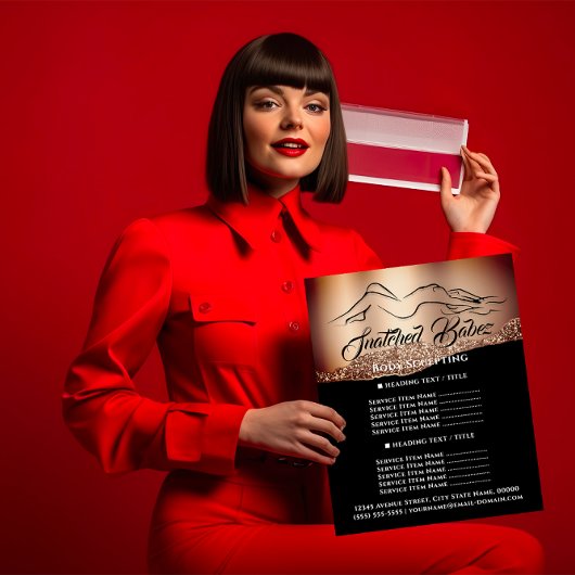 Lichaamsvormende Bouw SPA Logo Roze Prijslijst Flyer