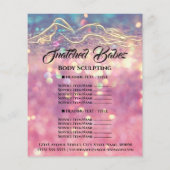 Lichaamsvorming Logo Roze Roze Prijslijst  Flyer (Achterkant)