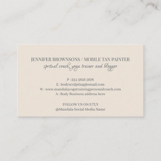 Lichaamsvrouw Line Art Modern Visitekaartje (Achterkant)