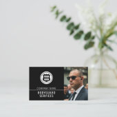 Lichaamswacht Diensten Modern Foto Logo QR Code Visitekaartje (Staand voorkant)