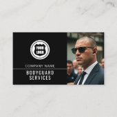 Lichaamswacht Diensten Modern Foto Logo QR Code Visitekaartje (Voorkant)