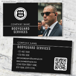 Lichaamswacht Diensten Modern Foto Logo QR Code Visitekaartje