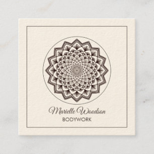 Lichaamswerk Massage Lotus Mandala Vierkante Visitekaartje