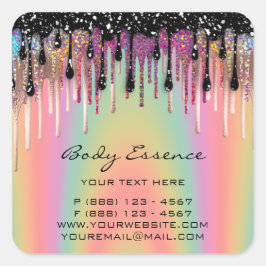 Lichaamszeep Balm Cosmetica Winkel Holografisch Dr Vierkante Sticker