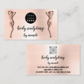 Lichaamszorg Aangepast Logo QR Code Roos Visitekaartje (Voorkant / Achterkant)