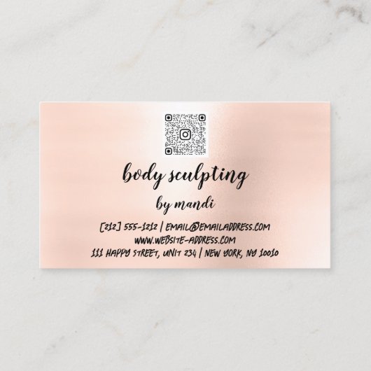 Lichaamszorg Aangepast Logo QR Code Roos Visitekaartje (Achterkant)
