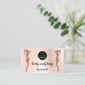 Lichaamszorg Aangepast Logo QR Code Roos Visitekaartje (Staand voorkant)