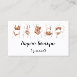 Lichaamszorg Logo QR-code Bikini Ondergoed Roos Visitekaartje