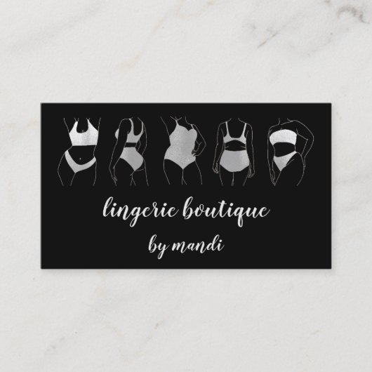 Lichaamszorg Logo QR Code Bikini Ondergoed Winkel Visitekaartje (Voorkant)