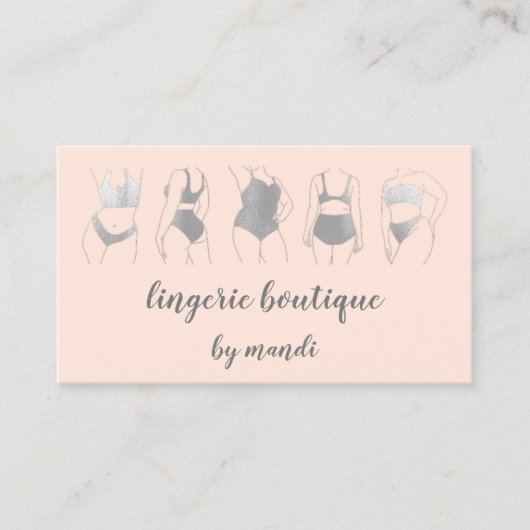 Lichaamszorg Logo QR Code Bikini Ondergoed Winkelg Visitekaartje (Voorkant)