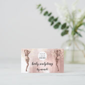 Lichaamszorg Mode Logo QR Code Bikini Roos Visitekaartje (Staand voorkant)