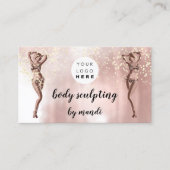 Lichaamszorg Mode Logo QR Code Bikini Roos Visitekaartje (Voorkant)