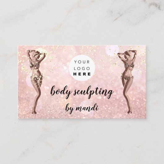 Lichaamszorg Mode Logo QR Code Bikini Roos Visitekaartje (Voorkant)