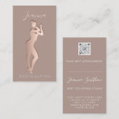 Lichaamszorg Schets QR-code Logo Huid Visitekaartje (Voorkant / Achterkant)