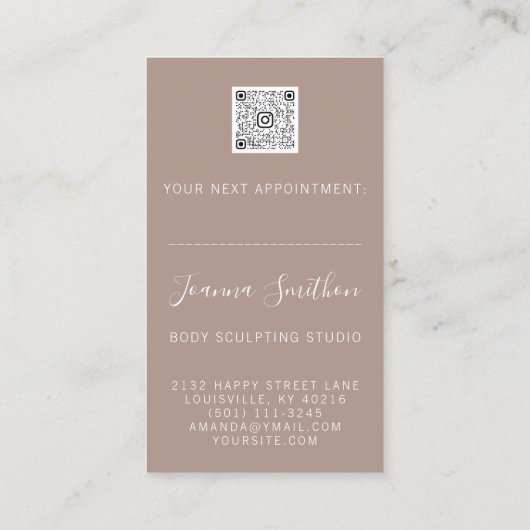 Lichaamszorg Schets QR-code Logo Huid Visitekaartje (Achterkant)