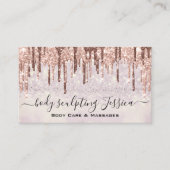 Lichaamszorg Schoonheidssalon QRCode Logo Glitter  Visitekaartje (Voorkant)