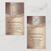 Lichaamszorg sculpend Logo QR Code Roos Glitter Wa Visitekaartje (Voorkant / Achterkant)