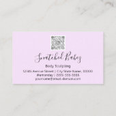 Lichaamszorg sculpend QRCODE Black White Lila Visitekaartje (Achterkant)