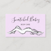 Lichaamszorg sculpend QRCODE Black White Lila Visitekaartje (Voorkant)