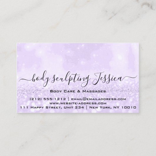 Lichaamszorg sculpend QRCode Logo Paars Visitekaartje (Achterkant)