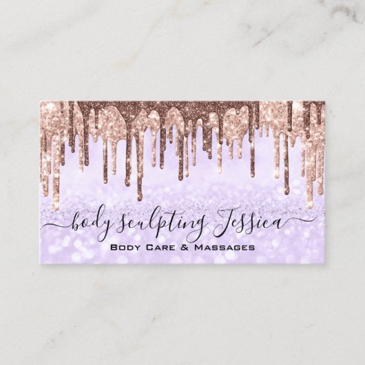 Lichaamszorg sculpend QRCode Logo Paars Visitekaartje (Voorkant)