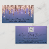 Lichaamszorg sculpend QRCode Logo Paars Visitekaartje (Voorkant / Achterkant)