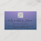 Lichaamszorg sculpend QRCode Logo Paars Visitekaartje (Achterkant)