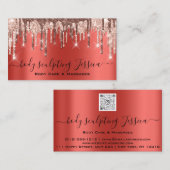 Lichaamszorg sculpend QRCode Logo Red Visitekaartje (Voorkant / Achterkant)