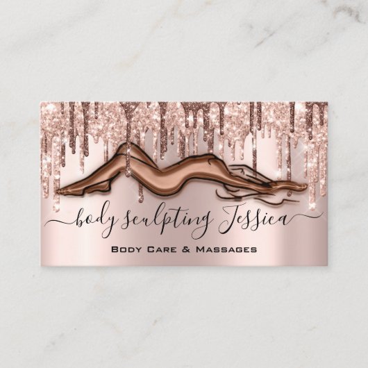 Lichaamszorg sculpend QRCode Logo Roos Roze Visitekaartje (Voorkant)