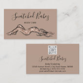 Lichaamszorg sculpend QRCODE-Roos Glitter Brown Visitekaartje (Voorkant / Achterkant)