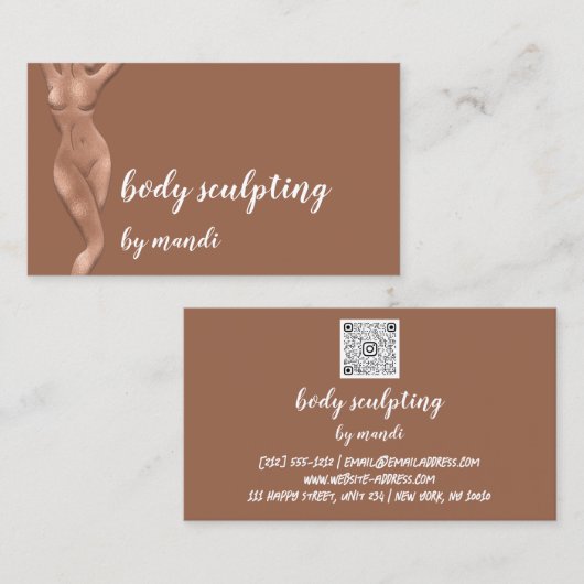 Lichaamszorg sloop bloedbad Logo Roos Gold QR Visitekaartje (Voorkant / Achterkant)