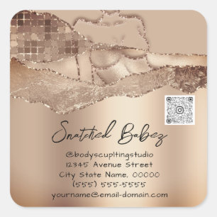 Lichaamszorg Verspreiding Cosmetica Logo QRCode Ro Vierkante Sticker