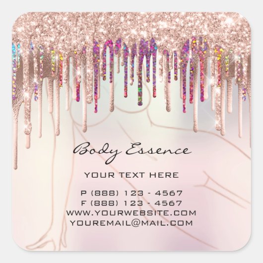 Lichaamszorg Winkelend zeep Balm Cosmetische Rozen Vierkante Sticker (Voorkant)