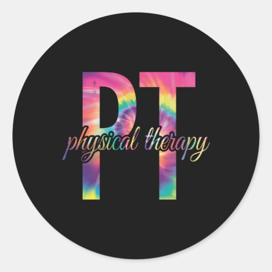 Lichamelijk therapeut Stropdas-dye PT fysiotherapi Ronde Sticker (Voorkant)
