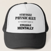 Lichamelijk vechten, niet mentaal trucker pet (Voorkant)