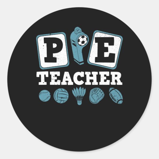Lichamelijke opvoeding Docent PE Docent Phys Ed Sp Ronde Sticker (Voorkant)