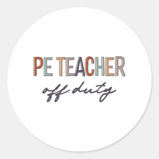 Lichamelijke opvoeding Docent van dienst laatste d Ronde Sticker (Voorkant)
