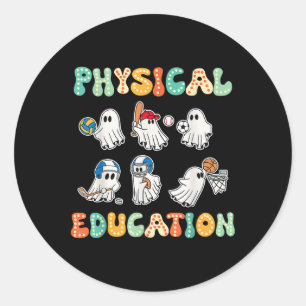 Lichamelijke Opvoeding Halloween Ghosts Gift voor  Ronde Sticker
